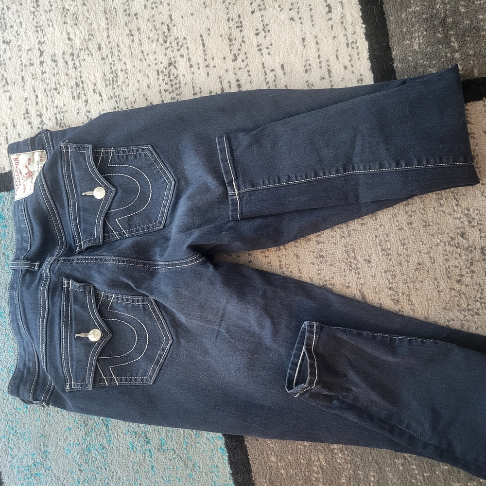 Women's True Religion Dark Wash Curvy Skinny